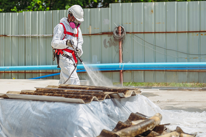 Man spraying liquid