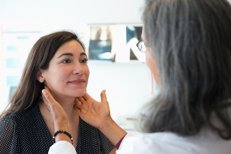 Thyroid exam at MercyOne endocrinology clinic