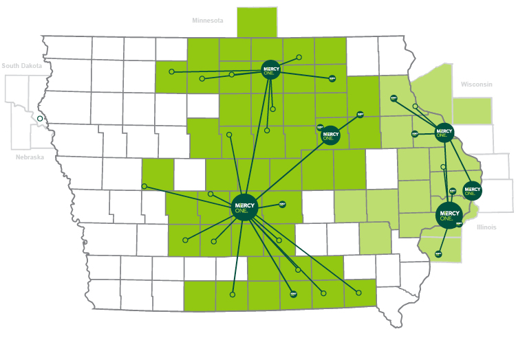 MercyOne location map