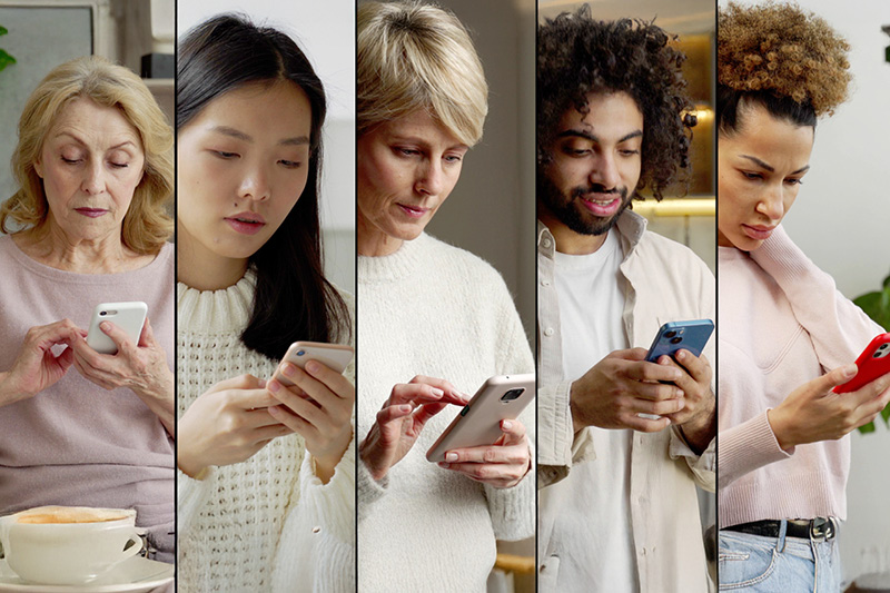 People searching on their phones